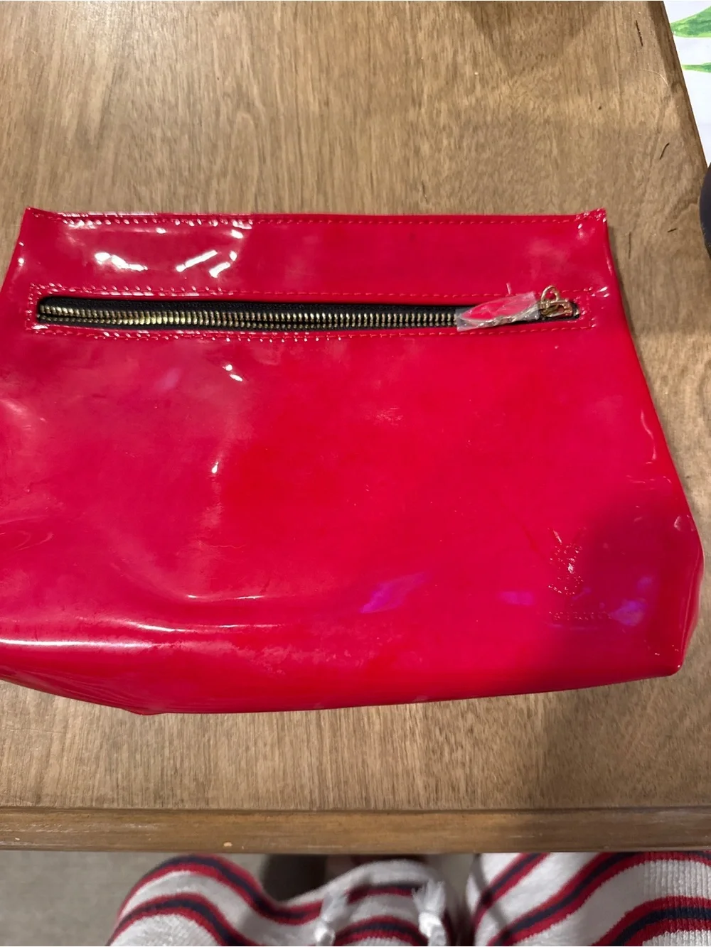 Yves Saint Laurent Beauty Lip Pouch /  Cosmetics Pouch In RED  Bag New